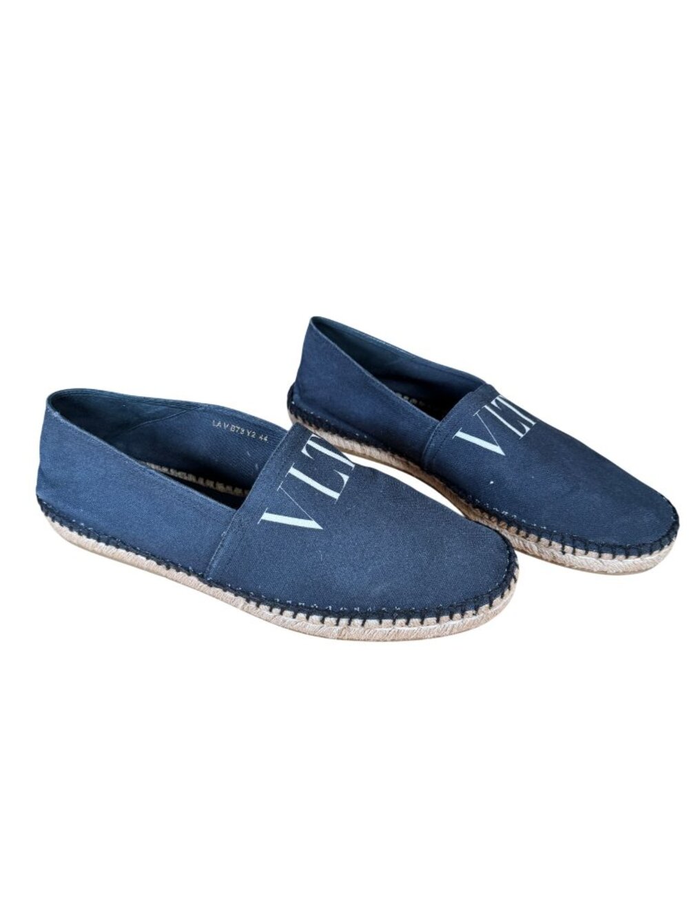 Valentino Garavani Black Canvas VLTN Logo Espadrilles Men's EU Size 44